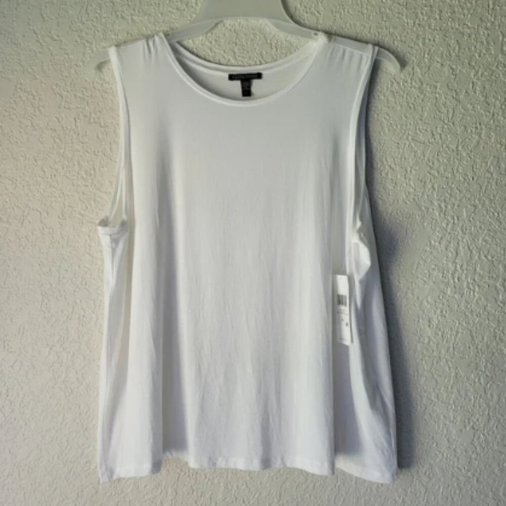 Eileen Fisher Women's XL White Tencel Sleeveless Tank Top